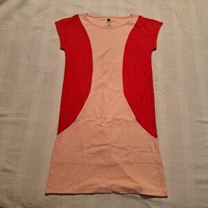 Tea Collection girls size 12 red & pink dress, has front pouch pocket